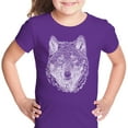 thumbnail image 1 of LA Pop Art Girl's Word Art T-shirt - Wolf, 1 of 2