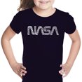 thumbnail image 1 of LA Pop Art Girl's Word Art T-shirt - Worm Nasa, 1 of 2