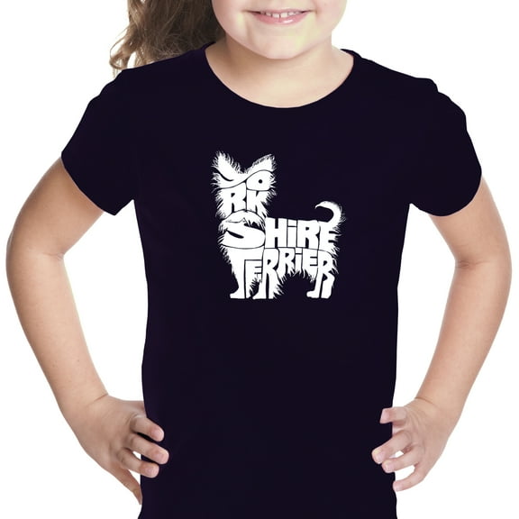 LA Pop Art Girl's Word Art T-shirt - Yorkie