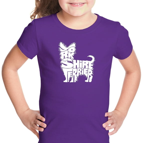 LA Pop Art Girl's Word Art T-shirt - Yorkie