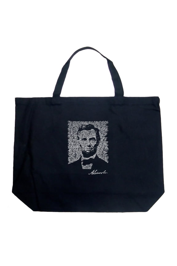 Large Word Art Tote Bag - ABRAHAM LINCOLN - GETTYSBURG ADDRESS