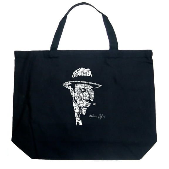 LA Pop Art Large Word Art Tote Bag - AL CAPONE-ORIGINAL GANGSTER