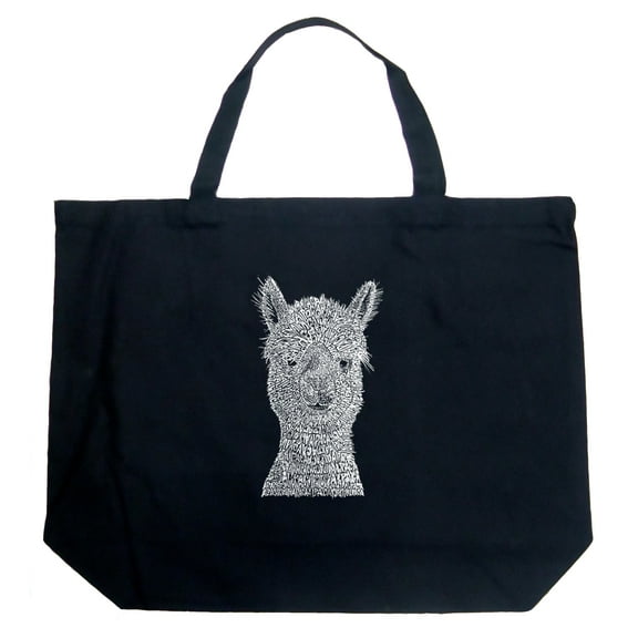 LA Pop Art Large Word Art Tote Bag - Alpaca
