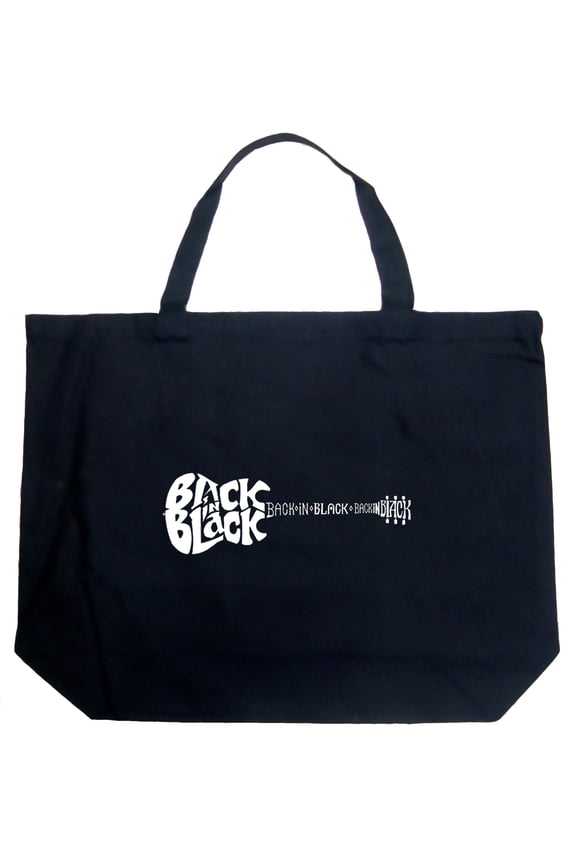 Large Word Art Tote Bag - Back in Black