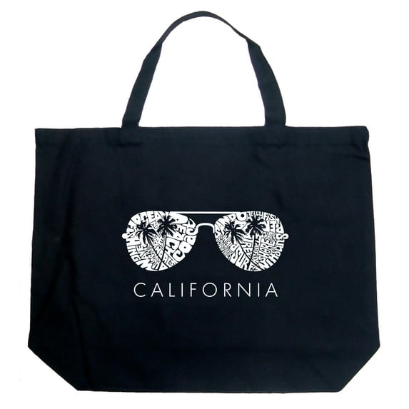 LA Pop Art Large Word Art Tote Bag - California Shades