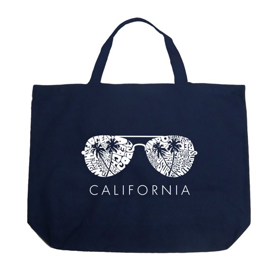 LA Pop Art Large Word Art Tote Bag - California Shades