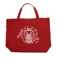 thumbnail image 1 of LA Pop Art Large Word Art Tote Bag - Chimpanzee, 1 of 2