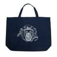 thumbnail image 1 of LA Pop Art Large Word Art Tote Bag - Chimpanzee, 1 of 2