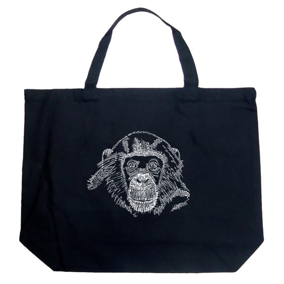 LA Pop Art Large Word Art Tote Bag - Chimpanzee