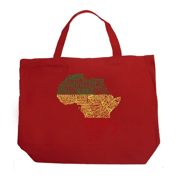 LA Pop Art Large Word Art Tote Bag - Countries in Africa