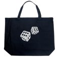thumbnail image 1 of LA Pop Art Large Word Art Tote Bag - DIFFERENT ROLLS THROWN IN THE GAME OF CRAPS, 1 of 2