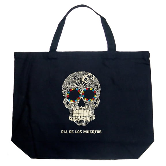 LA Pop Art Large Word Art Tote Bag - Dia De Los Muertos