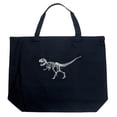 thumbnail image 1 of LA Pop Art Large Word Art Tote Bag - Dinosaur T-Rex Skeleton, 1 of 2
