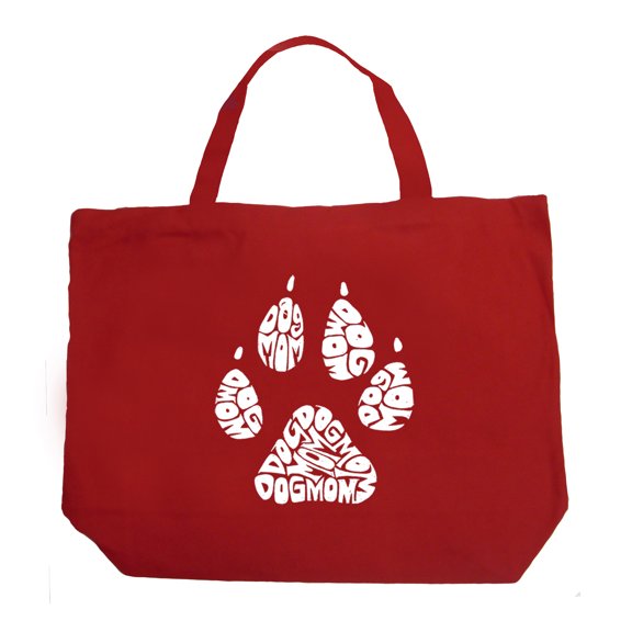 LA Pop Art Large Word Art Tote Bag - Dog Mom