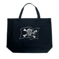 thumbnail image 1 of LA Pop Art Large Word Art Tote Bag - FAMOUS PIRATE CAPTAINS AND SHIPS, 1 of 2