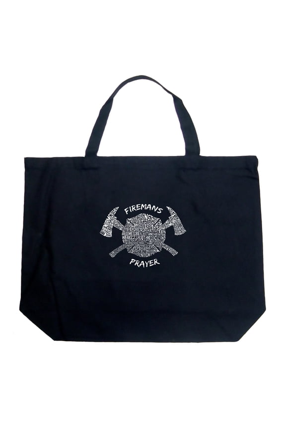 Large Word Art Tote Bag - FIREMAN'S PRAYER