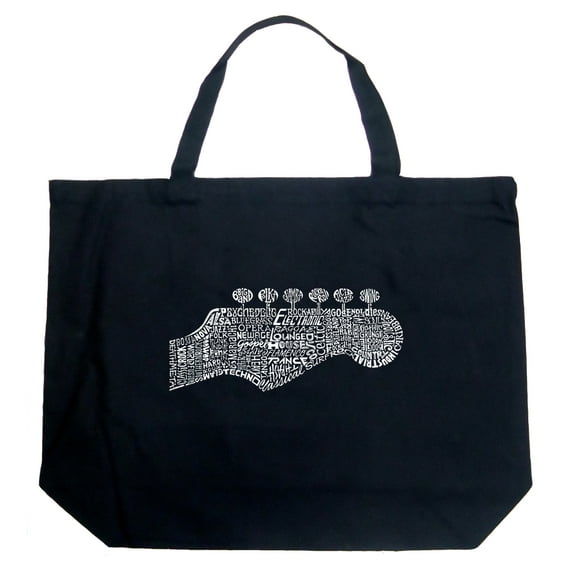 LA Pop Art Large Word Art Tote Bag - Guitar Head