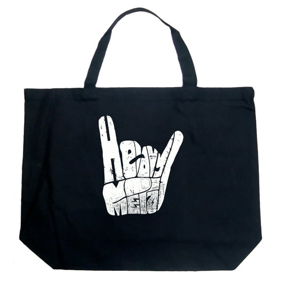 LA Pop Art Large Word Art Tote Bag - Heavy Metal