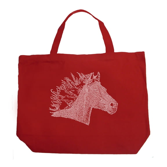 LA Pop Art Large Word Art Tote Bag - Horse Mane