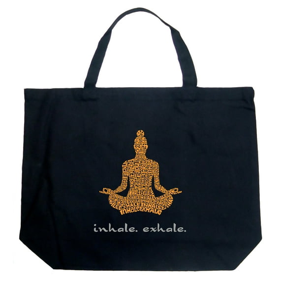 LA Pop Art Large Word Art Tote Bag - Inhale Exhale