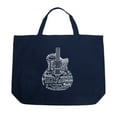 thumbnail image 1 of LA Pop Art Large Word Art Tote Bag - Languages Guitar, 1 of 2