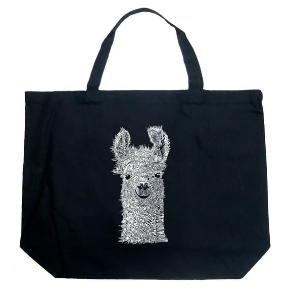 LA Pop Art Large Word Art Tote Bag - Llama