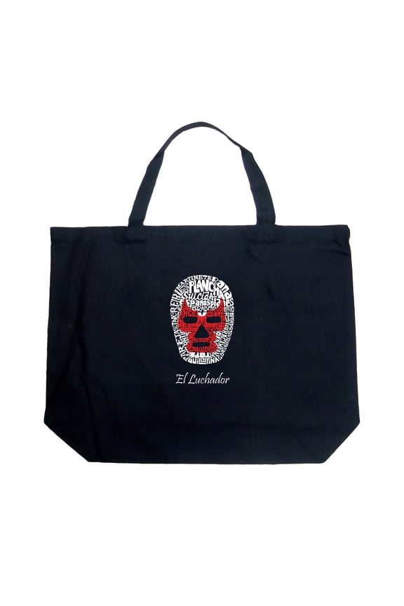 Large Word Art Tote Bag - MEXICAN WRESTLING MASK