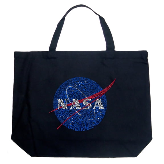 LA Pop Art Large Word Art Tote Bag - NASA's Most Notable Missions