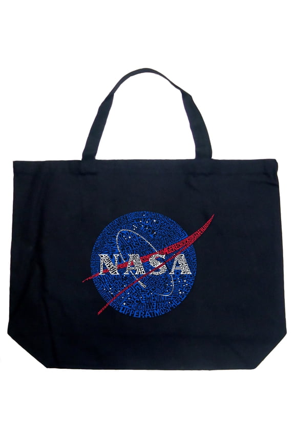 Large Word Art Tote Bag - NASA's Most Notable Missions