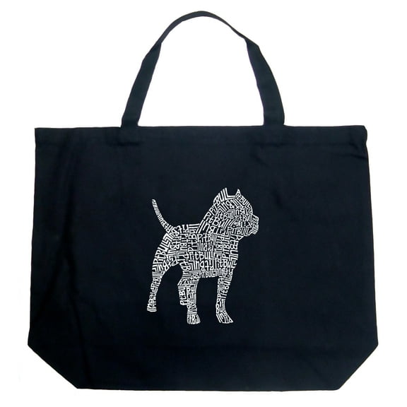 LA Pop Art Large Word Art Tote Bag - Pitbull
