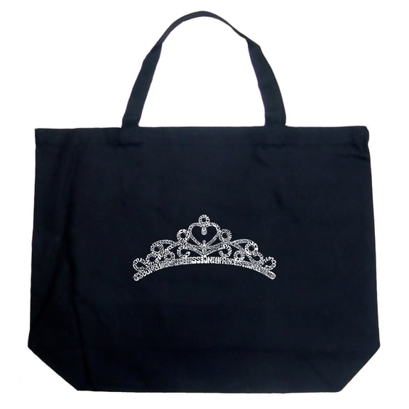 LA Pop Art Large Word Art Tote Bag - Princess Tiara