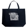 thumbnail image 1 of LA Pop Art Large Word Art Tote Bag - Pug Face, 1 of 2