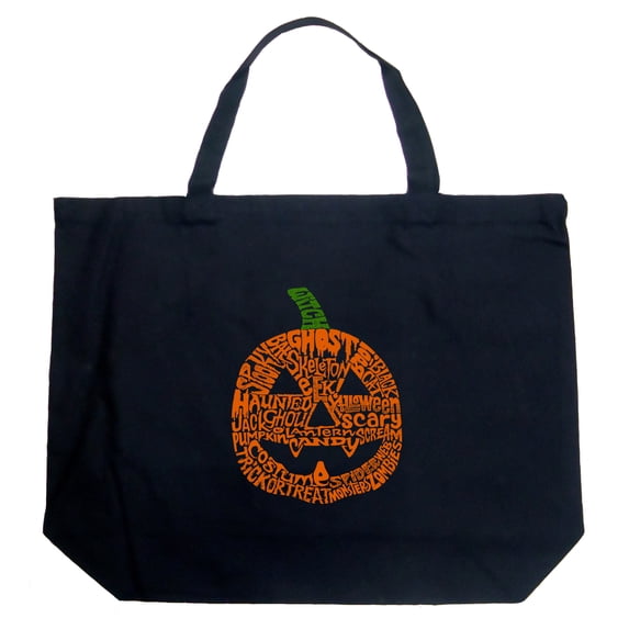 LA Pop Art Large Word Art Tote Bag - Pumpkin
