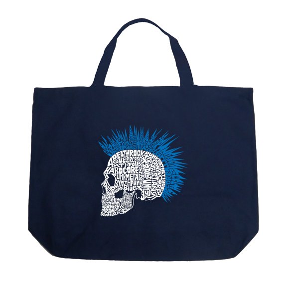 LA Pop Art Large Word Art Tote Bag - Punk Mohawk