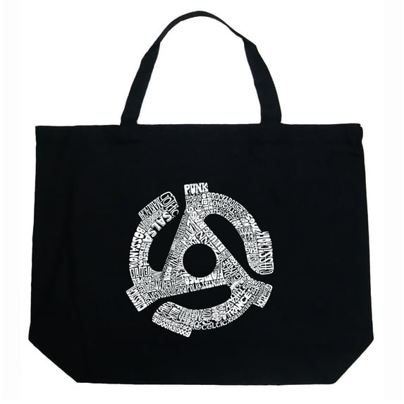 LA Pop Art Large Word Art Tote Bag - Record Adapter