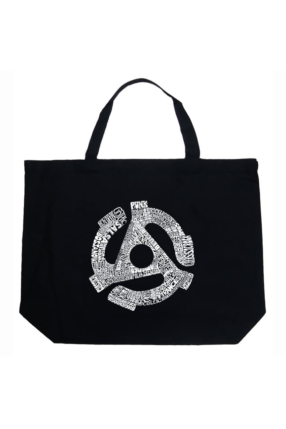 Large Word Art Tote Bag - Record Adapter