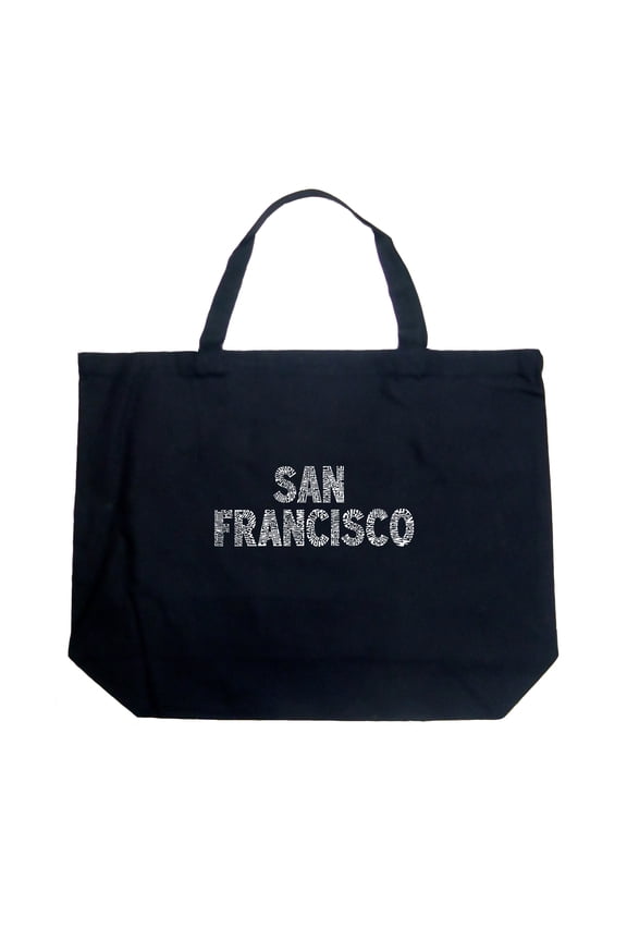 Large Word Art Tote Bag - SAN FRANCISCO NEIGHBORHOODS