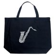 thumbnail image 1 of LA Pop Art Large Word Art Tote Bag - Sax, 1 of 2