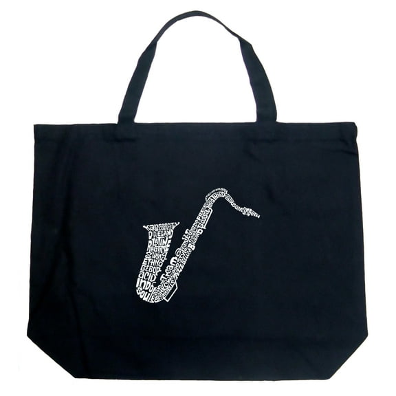 LA Pop Art Large Word Art Tote Bag - Sax