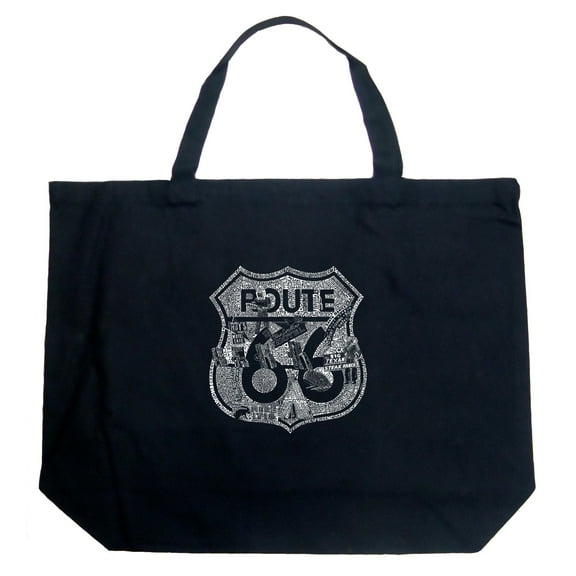 LA Pop Art Large Word Art Tote Bag - Stops Along Route 66