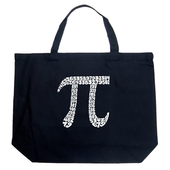 LA Pop Art Large Word Art Tote Bag - THE FIRST 100 DIGITS OF PI