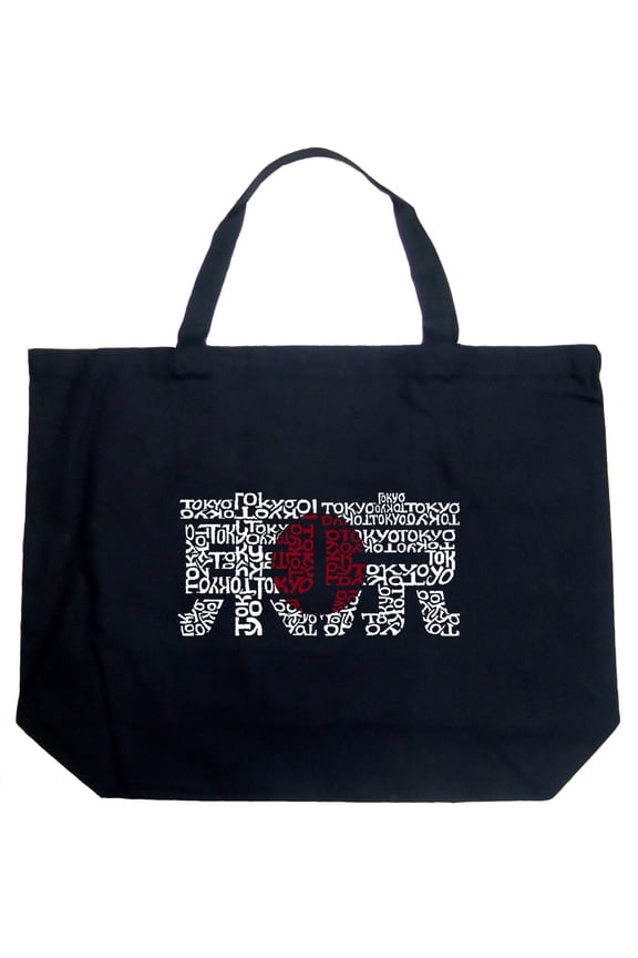 Large Word Art Tote Bag - Tokyo Sun