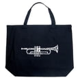 thumbnail image 1 of LA Pop Art Large Word Art Tote Bag - Trumpet, 1 of 2