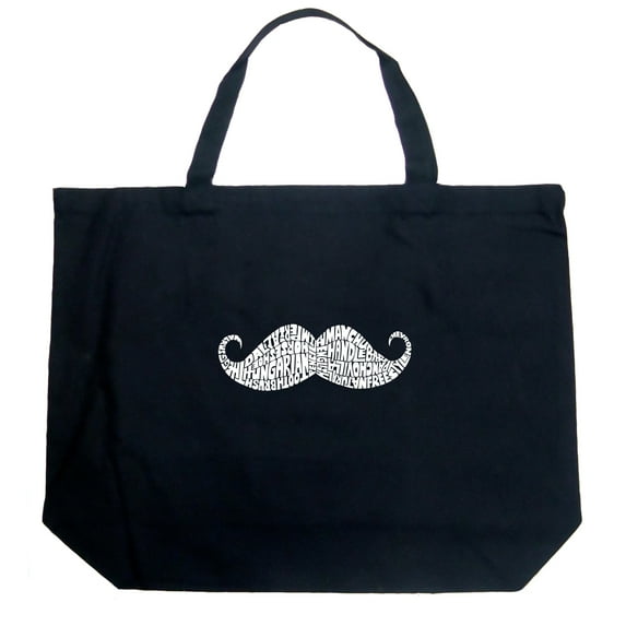 LA Pop Art Large Word Art Tote Bag - WAYS TO STYLE A MOUSTACHE