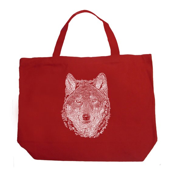 LA Pop Art Large Word Art Tote Bag - Wolf