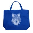 thumbnail image 1 of LA Pop Art Large Word Art Tote Bag - Wolf, 1 of 2