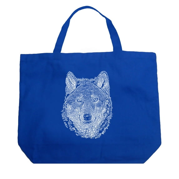 LA Pop Art Large Word Art Tote Bag - Wolf
