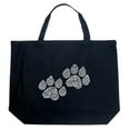 thumbnail image 1 of LA Pop Art Large Word Art Tote Bag - Woof Paw Prints, 1 of 2