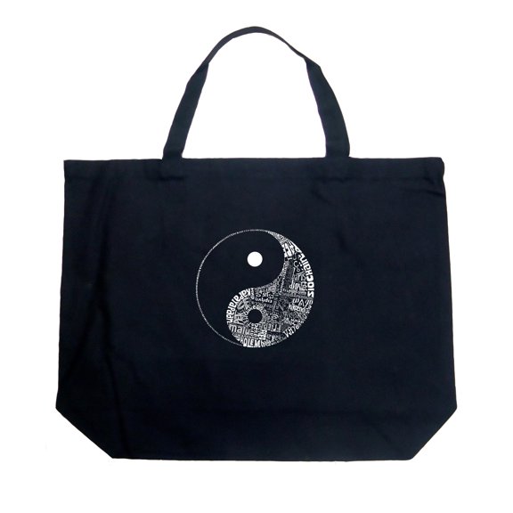 LA Pop Art Large Word Art Tote Bag - YIN YANG