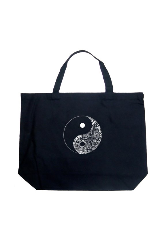 Large Word Art Tote Bag - YIN YANG